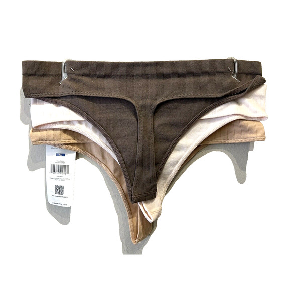 NWT Women's Rene Rofe Lingerie Set Of 3 Seamless Thong Panties in Size XL 16 - Picture 4 of 8
